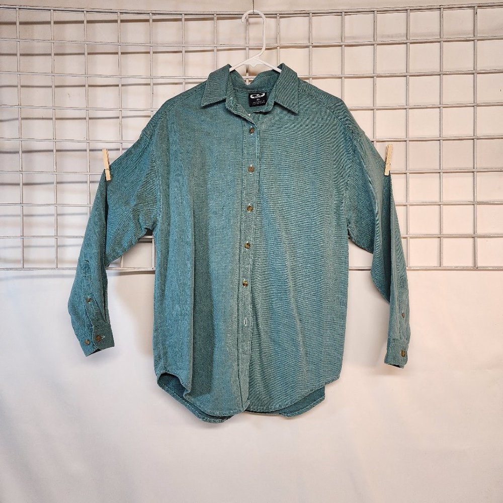 M Three Rivers TR Cotton Denim Long Sleeve Button Up Dress Shirt Size Mens Tall